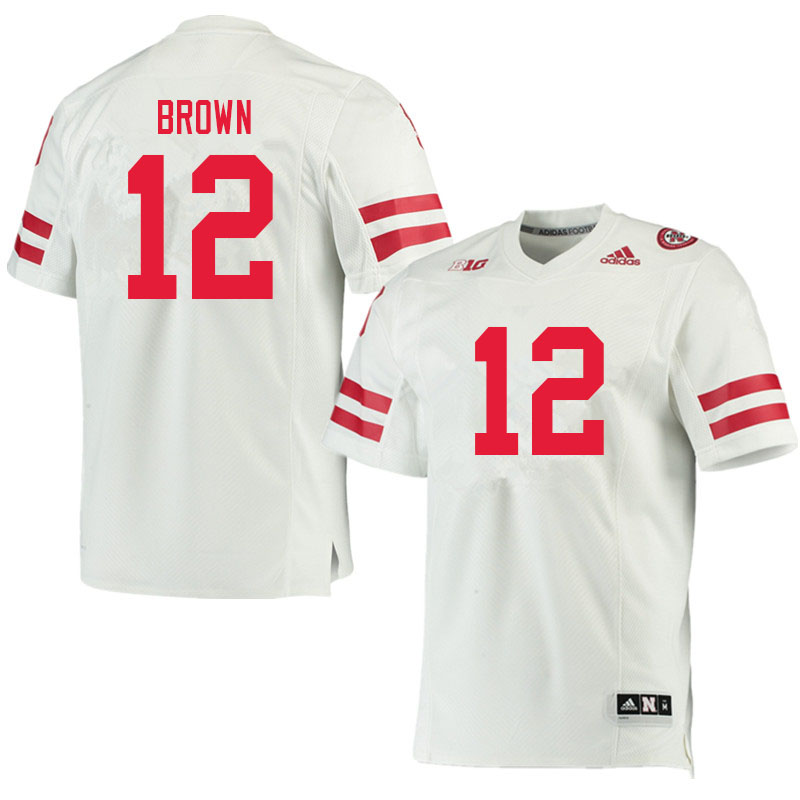 Men #12 Omar Brown Nebraska Cornhuskers College Football Jerseys Sale-White - Click Image to Close